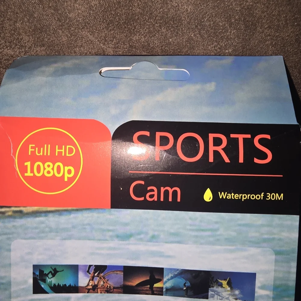 Sports Cam 1080P Waterproof Action Camera - Black